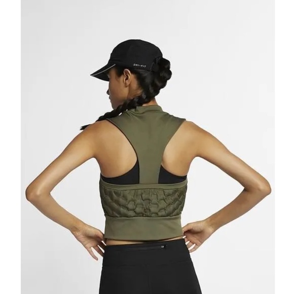 Nike Aeroloft Downfill Running Vest XS Olive - Picture 2 of 9